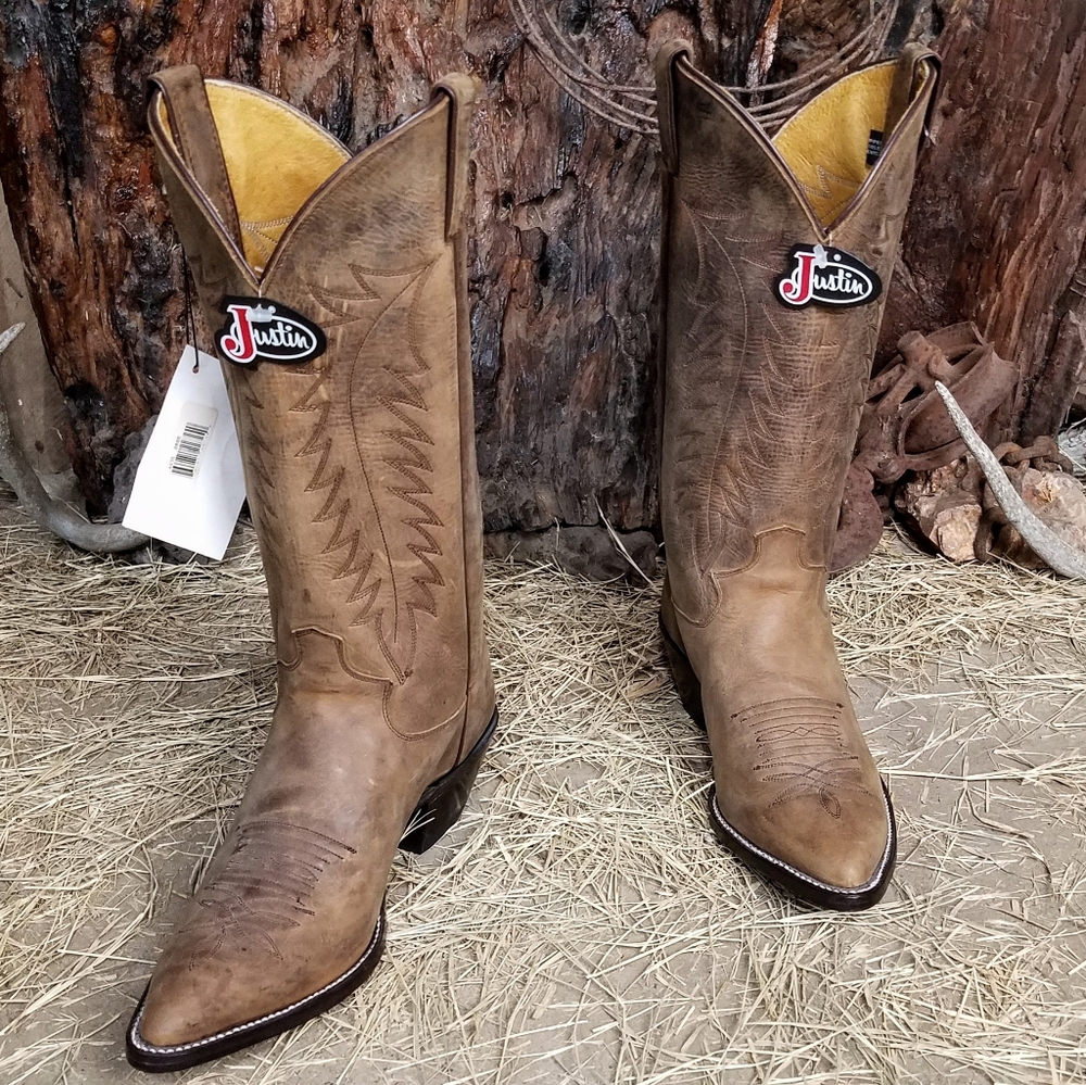 NWT Justin "florica" Bay Apache cowboy boots 8B - Picture 4 of 7